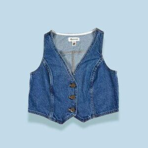 Madewell Women's Blue Denim Vest